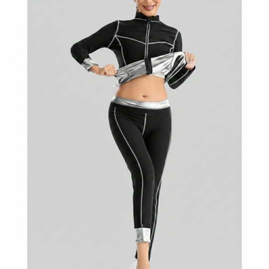 Damen Sportset Stretch mit Zip Jacke und Leggings