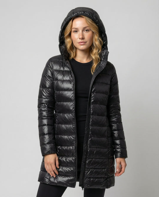 Damen Ultraleichte Daunenjacke mit Kapuze | R&B