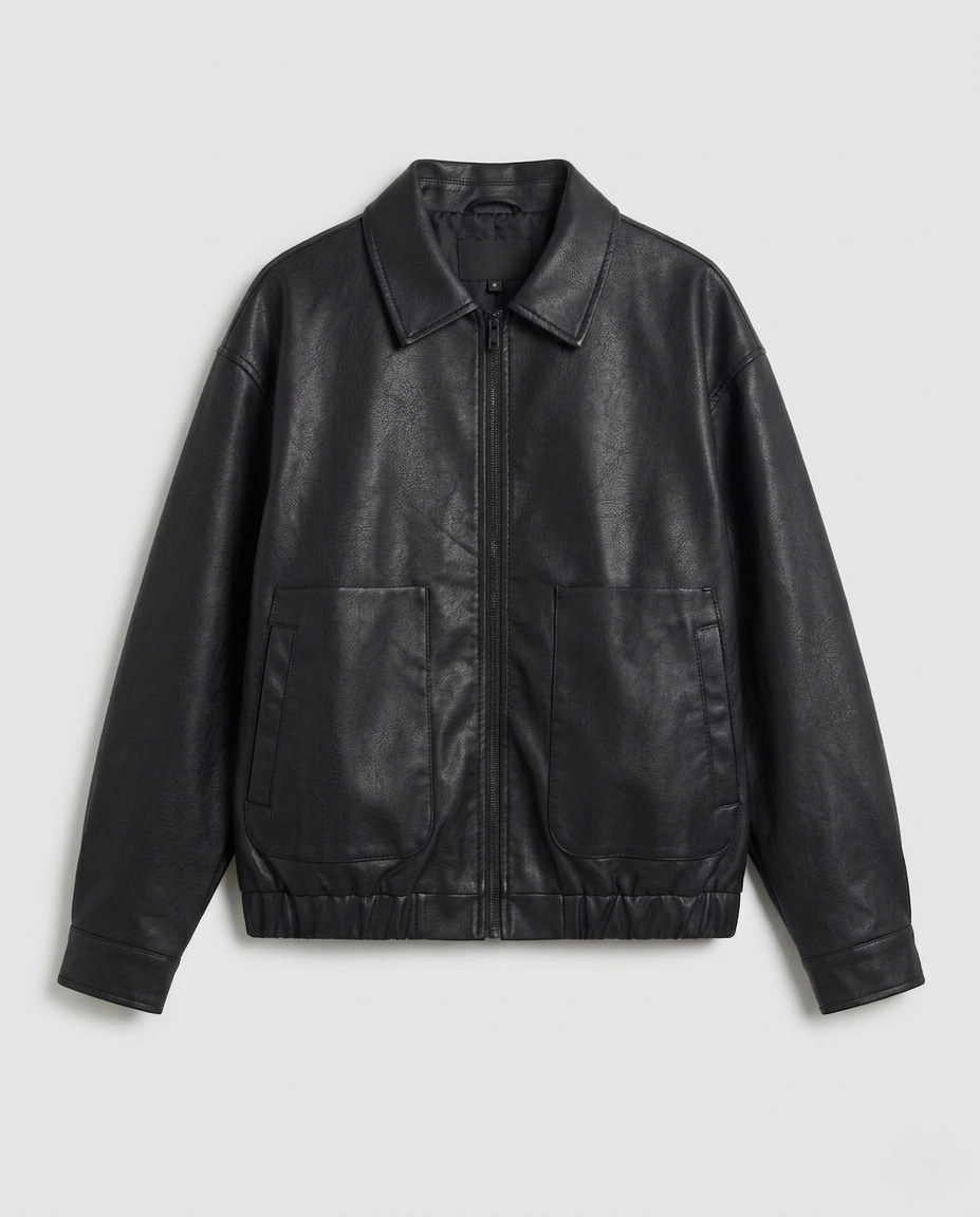 Damen Vegane Lederjacke Oversize