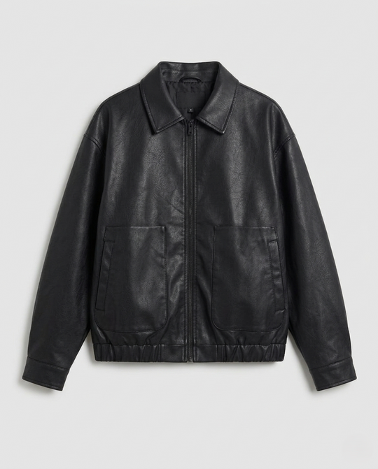 Damen Vegane Lederjacke Oversize