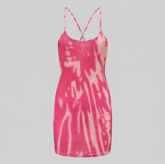 Damen Rippstrick-Minikleid Spaghettiträger