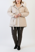 Damen Parka mit Fellkapuze & Verstellbarer Taille | Große Größen