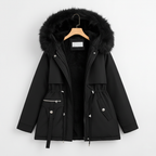 Damen Parka mit Fellkapuze & Verstellbarer Taille | Große Größen
