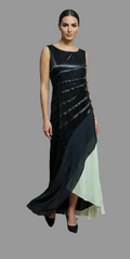 Damen Ärmelloses Chiffon Abendkleid mit Volants