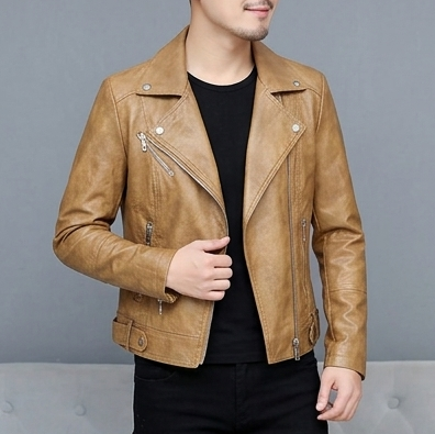 Elegante Damen Vegan-Lederjacke im Vintage Stil für modische Streetwear