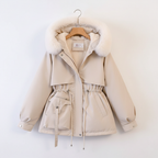 Damen Parka mit Fellkapuze & Verstellbarer Taille | Große Größen