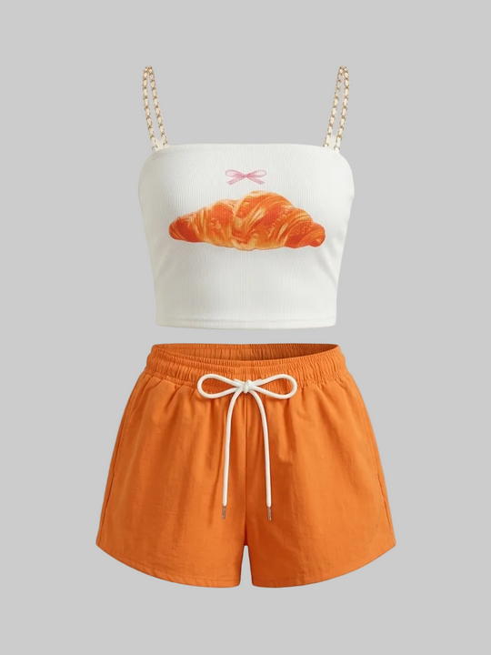 Damen zweiteiliges Sommer-Sportset mit Tanktop