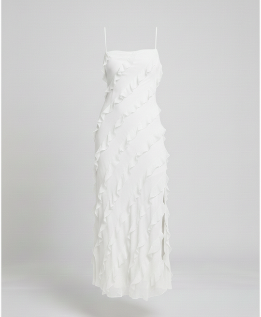 Damen Maxikleid mit Volants