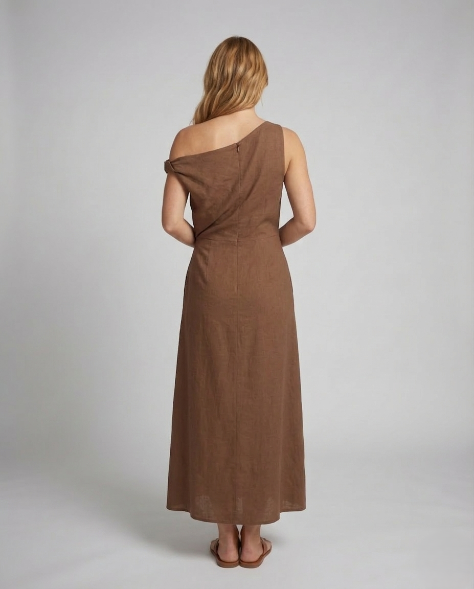 Damen Schulterfreies Maxikleid mit Drapierung