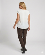 Elegante Kurzarm Bluse Damen Mit Zierfalten