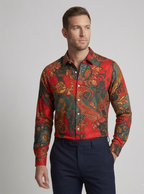 Herren Langarmhemd mit Paisleymuster |