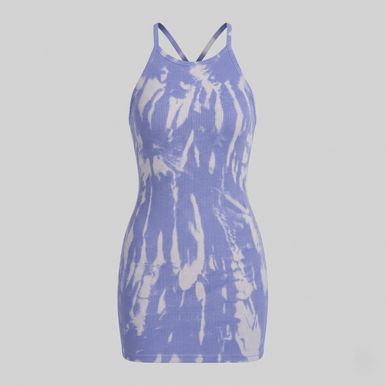 Damen Rippstrick-Minikleid Spaghettiträger