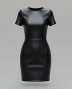Damen Kunstleder Minikleid Figurbetont
