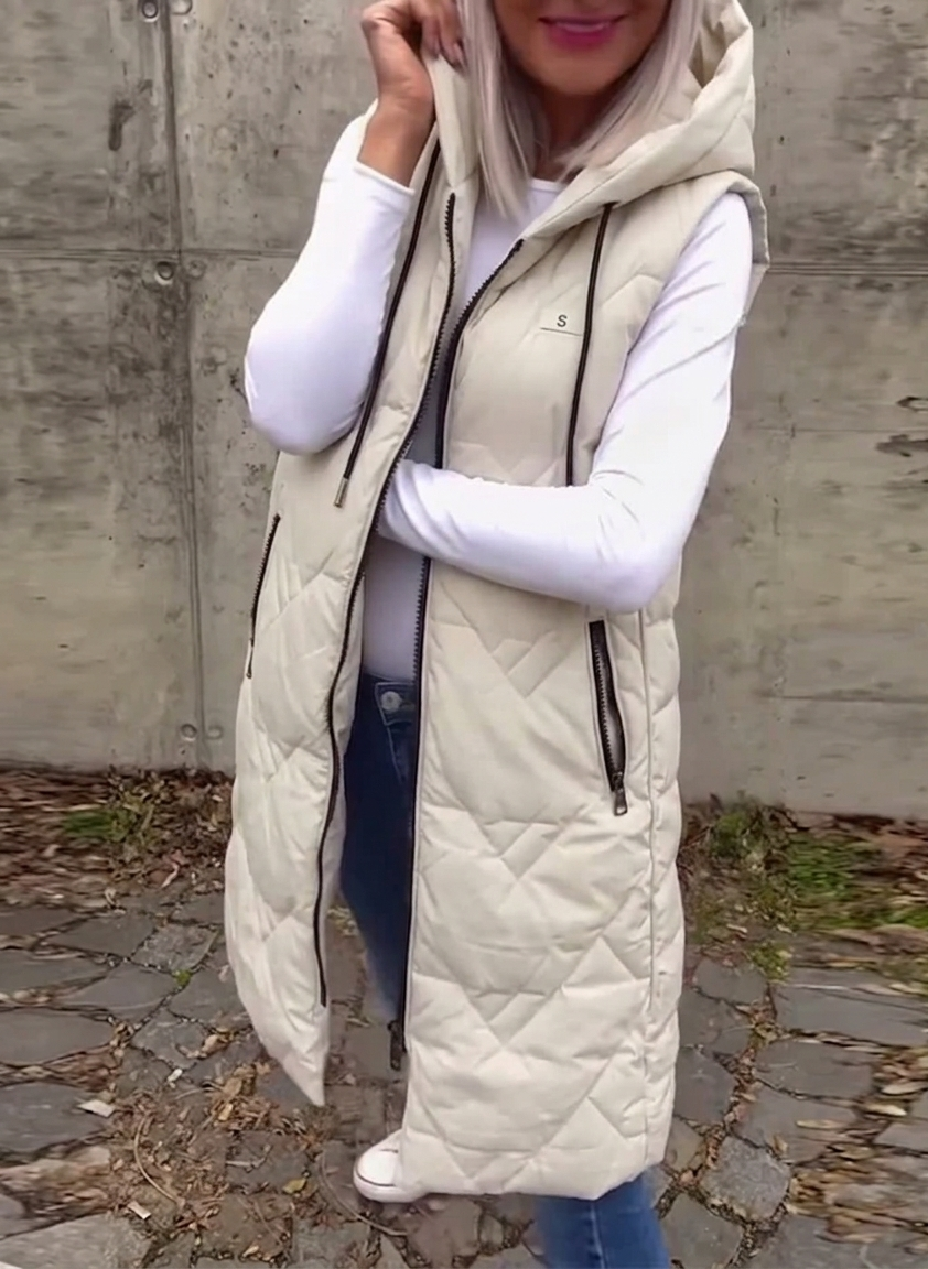 R&B | Lässige Steppjacke mit Kapuze und Reißverschluss