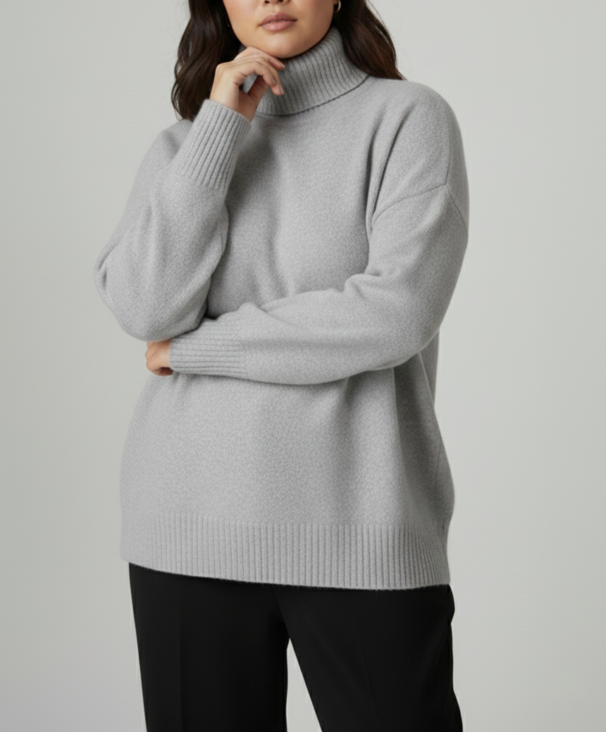 Damen Look Strick Rollkragenpullover | Große Größen
