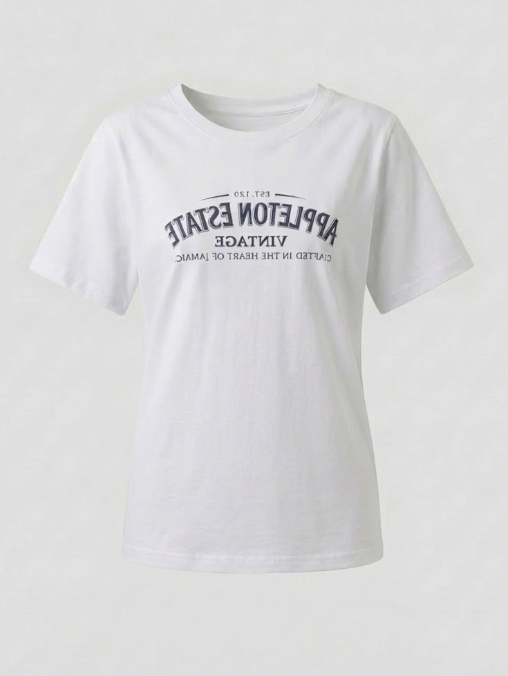 Damen T Shirt Kontrastkragen Print