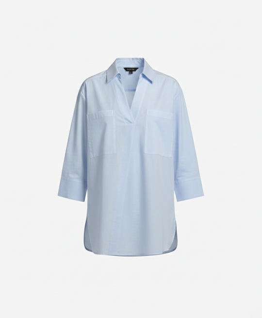 Damen Bluse mit Volantärmeln und V-Ausschnitt