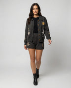 Gemütliches Graues Damen Strickset Zweiteiler Winter Outfit Lazy Style