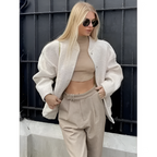 R&B | Übergroße Damen Winter Aviator Jacke