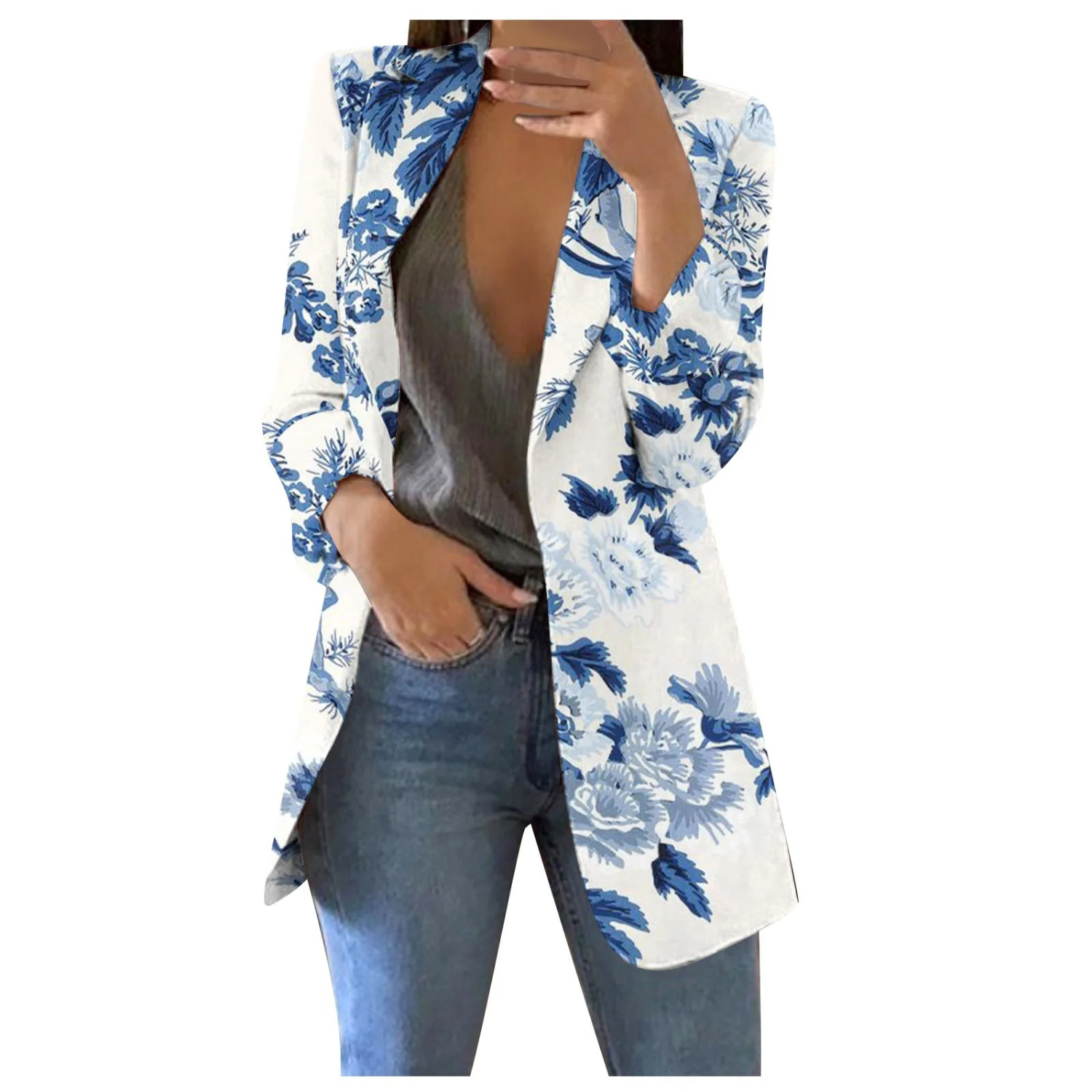 R&B | Bedruckte Damen-Cropped-Blazer