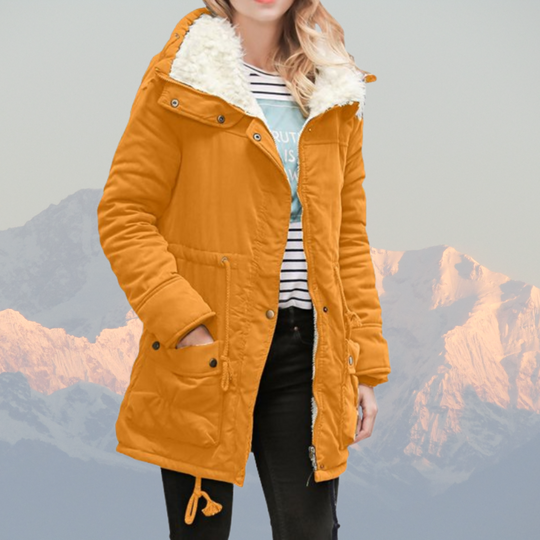 R&B | Parka-Jacke Wasserabweisend Plüschgefüttert Mit Kapuze Verstellbare Taille Mittellang