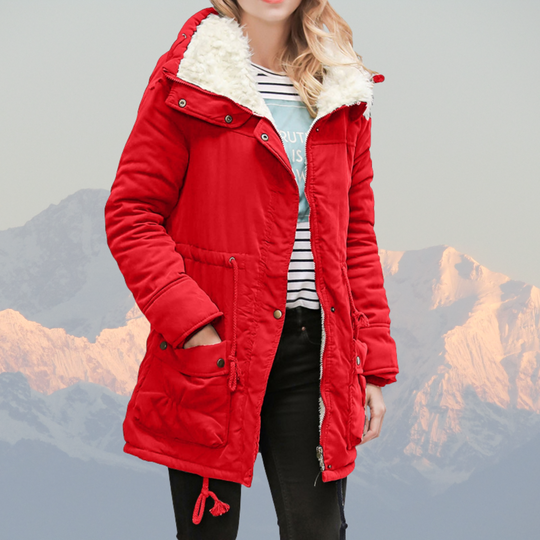 R&B | Parka-Jacke Wasserabweisend Plüschgefüttert Mit Kapuze Verstellbare Taille Mittellang