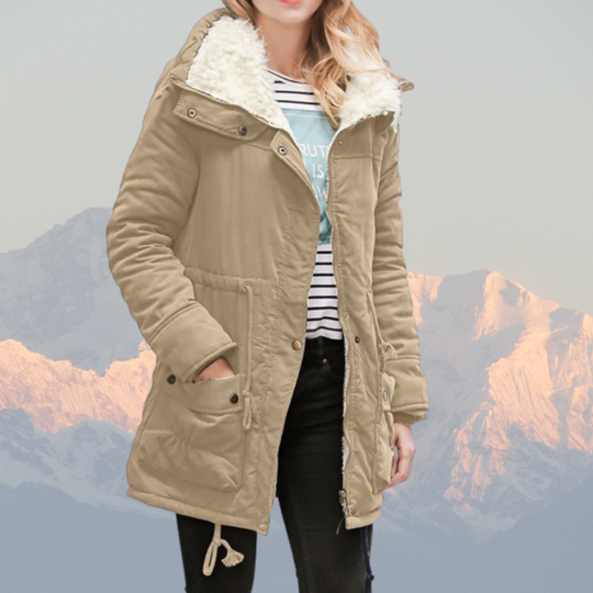 R&B | Parka-Jacke Wasserabweisend Plüschgefüttert Mit Kapuze Verstellbare Taille Mittellang