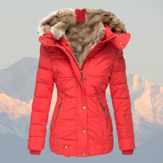 R&B | Daunen-Puffermantel mit Kapuze aus Kunstpelz Warm, Wasserdicht & Isoliert Winterjacke