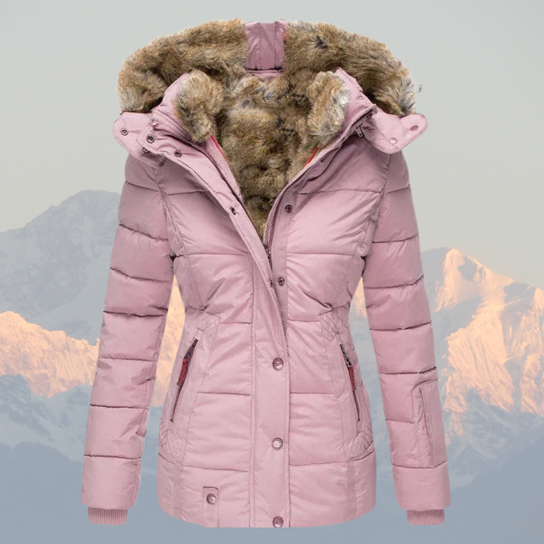 R&B | Daunen-Puffermantel mit Kapuze aus Kunstpelz Warm, Wasserdicht & Isoliert Winterjacke