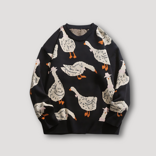 R&B | Pulli Grafik Gedruckt Gans Und Ente