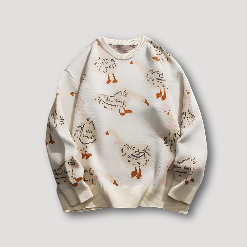 R&B | Pulli Grafik Gedruckt Gans Und Ente