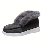 R&B | Winter Flach Schuh Dick-Sohlige Samt Slipper Schnee Stiefel
