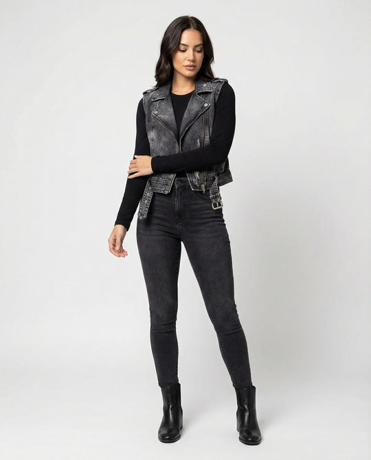 Damen Denim Weste