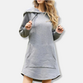 R&B | Kapuzenpullover Kleid Lässige Passform Weicher Baumwollmix Lange Ärmel