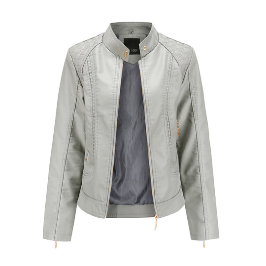 R&B | Lederjacke mit Hohem Kragen Herbst Edition