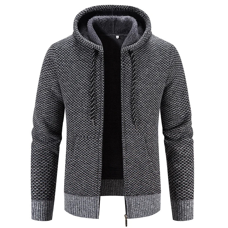 R&B - Lässige Herbst Strickjacke mit Kapuze für Männer