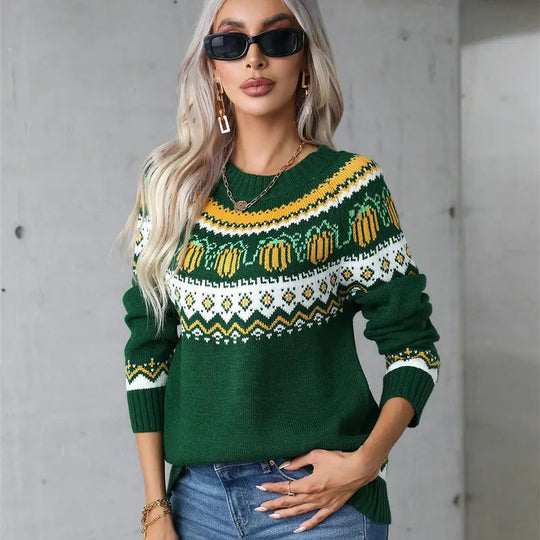 R&B | Norwegische Pullover Damen Strickwinterpullover für Damen