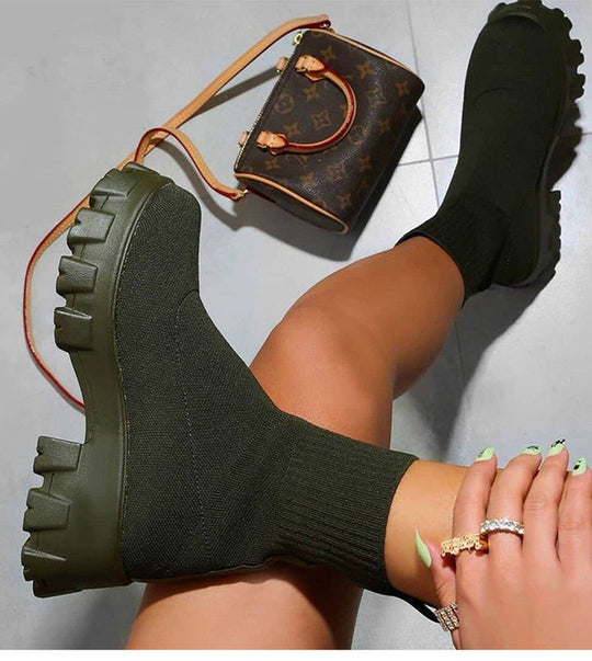 Lässige Schlittschuhsockenstiefel mit dicker Sohle R&B