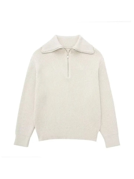R&B | Retro Halbzip Gestreifter Pullover