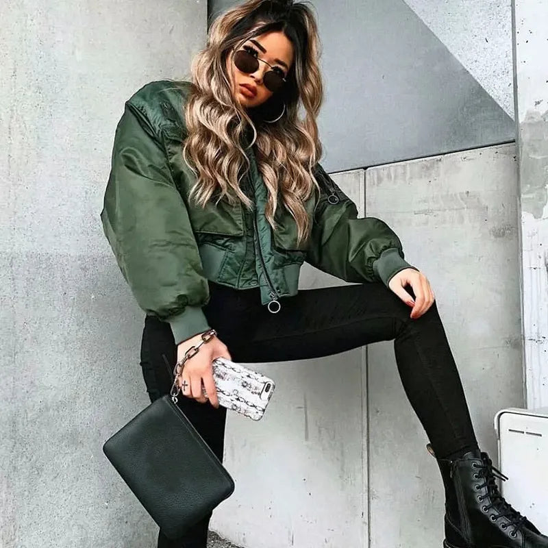 R&B | Damen Flugjacke grün Merodi