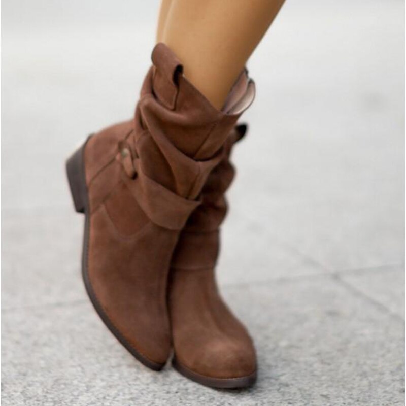 R&B | Stiefeletten Aus Wildleder mit Runder Spitze und Reißverschluss für Damen
