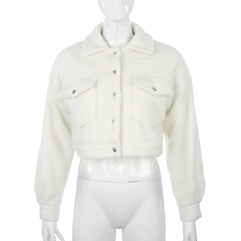R&B | Kurze Jacke aus synthetischer Schafwolle