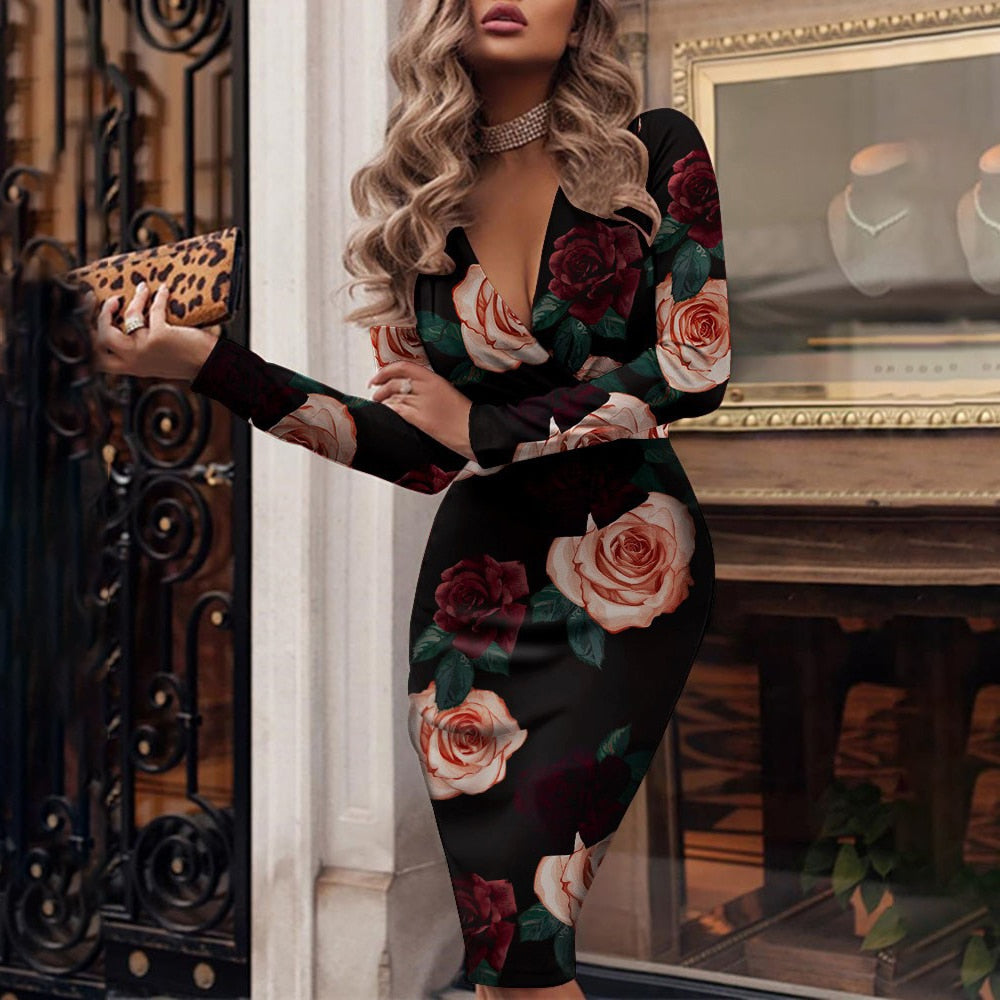 R&B | Cocktailkleid Mit V-Ausschnitt Für Damen Festkleidung