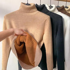 R&B | Woll-Turtleneck-Pullover Geripptes Slim Fit Sweatshirt