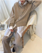 Wickel-Cardigan mit Knopfdetail
