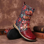 R&B | Grakosystiefel mit Retro-Metall und Schnallenverzierung