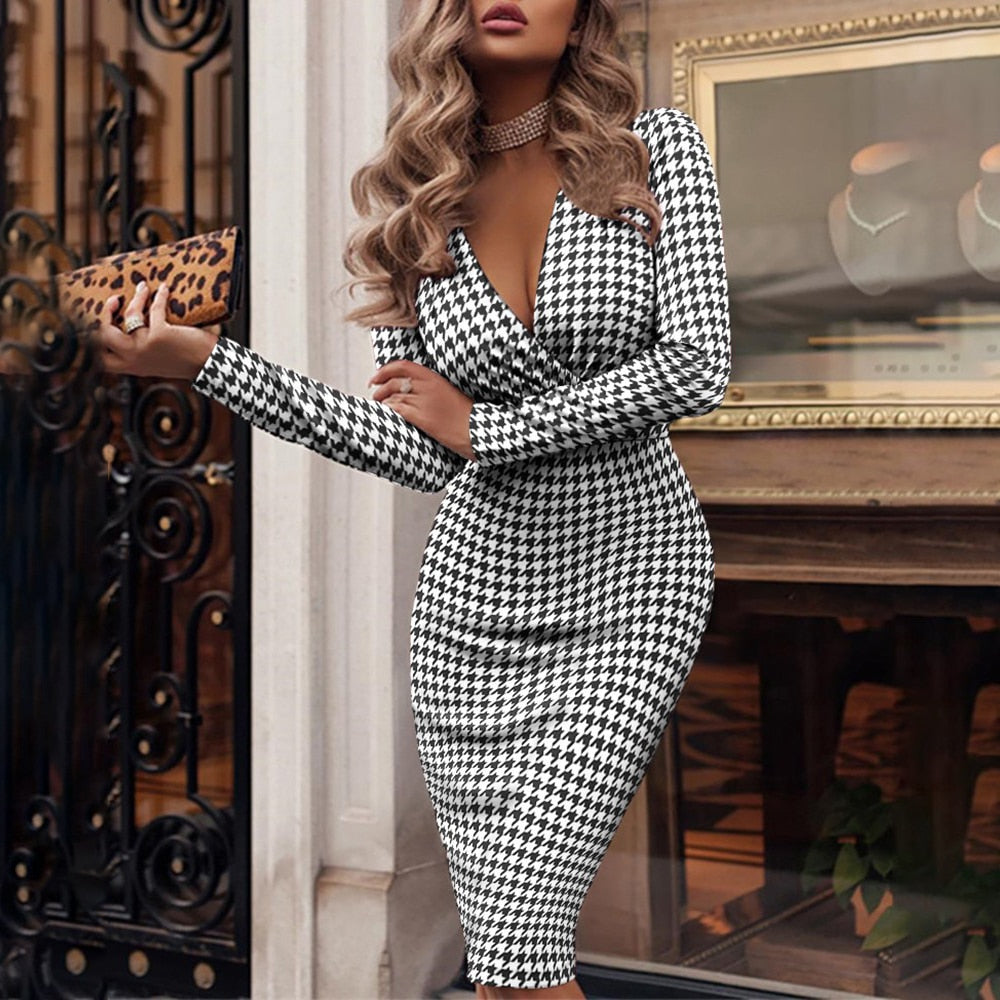 R&B | Cocktailkleid Mit V-Ausschnitt Für Damen Festkleidung
