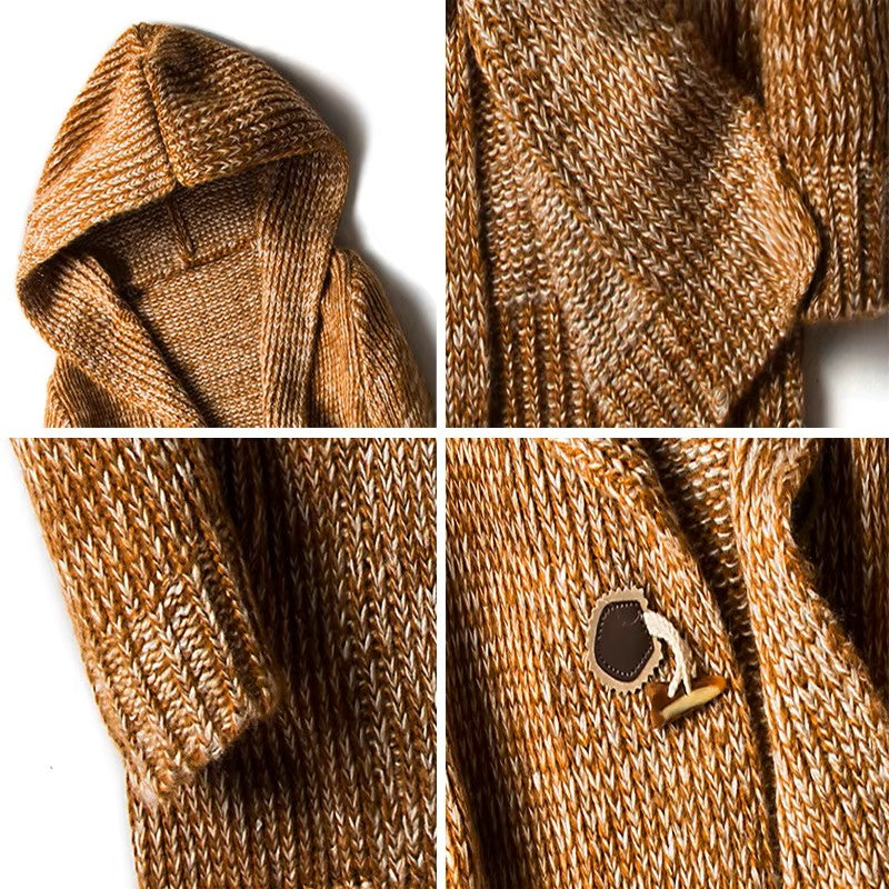R&B | Grob gestrickte Jacke mit Kapuze für Herren