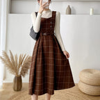R&B | Frauen Stilvolles Vintage-Kariertes Kleid