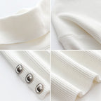 R&B | Buttoned Damen Rollkragenpullover mit Stilvollem Detail